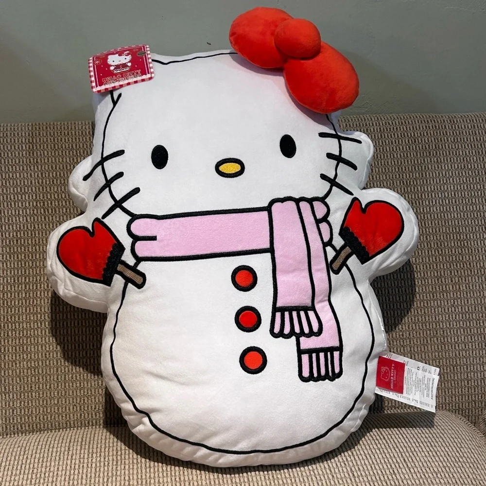 HELLO KITTY AND FRIENDS 18in Plush Character Shaped Xmas Pillow Made By Sanrio
